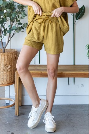 VP72059<br/>Waffle Textured Knit Shorts